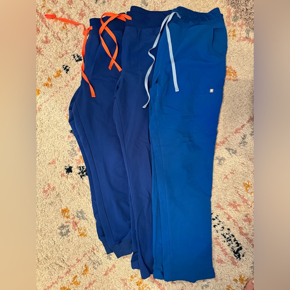 Size L royal blue figs pant scrubs